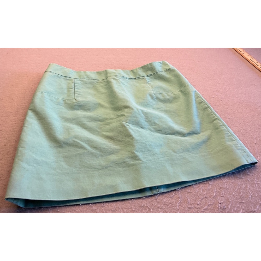 J.Crew Mint Green Cotton Twill Lined Mini Skirt Size 12 Career Casual A-Line